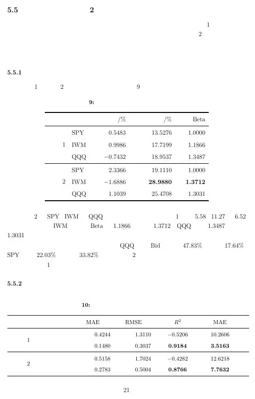 Mock-case result tables