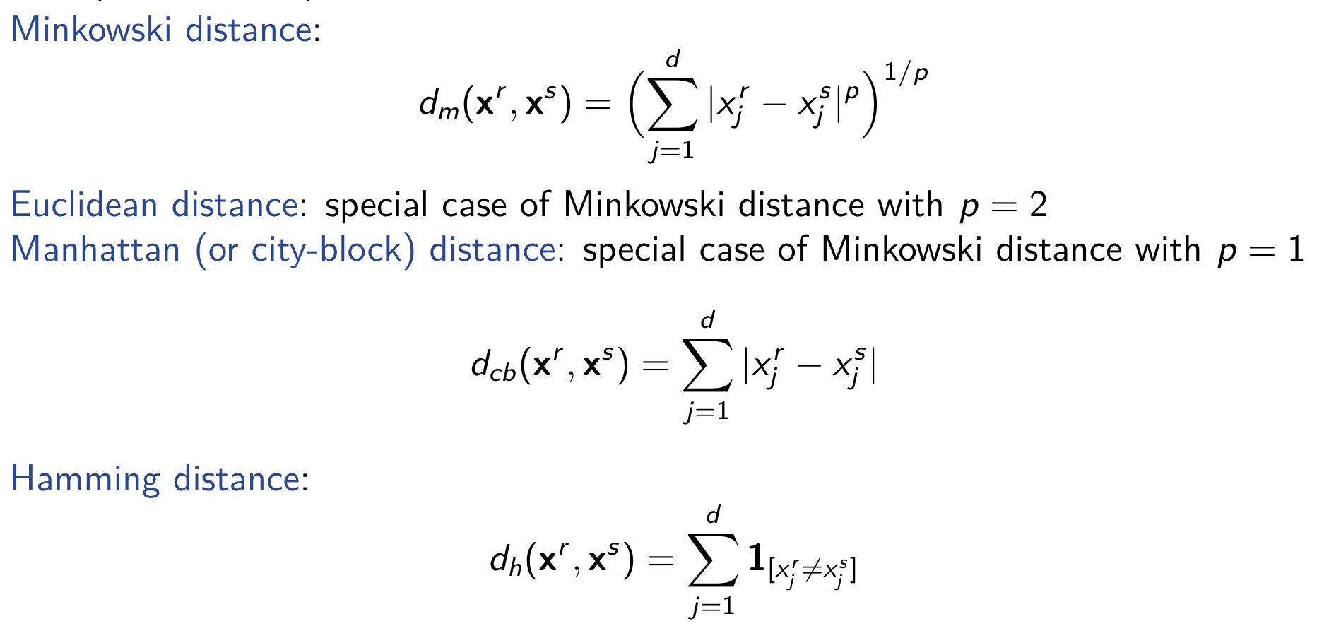 Distance between instance
